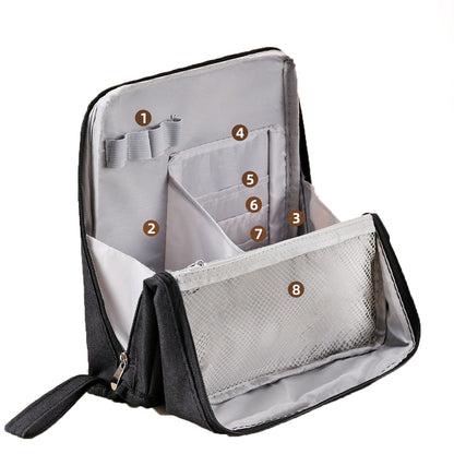 Shupai Large Opening Vertical Cosmetic Bag, Large Capacity Stationery Bag, Cosmetics Storage Bag, Cross-Border Hot-Selling Portable Bag - image 5