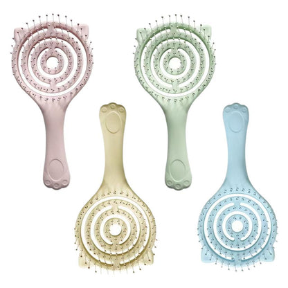 Hollow Fluffy Hair Smoothing Comb Air Cushion Comb Curly Hair Comb Cylinder Comb Women's Home Massage Comb Rib Comb Cat Claw Hollow - image 5