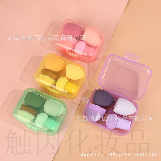 No. 55 Foundation Brush with Beauty Blender, Water Drop, Gourd, and Mushroom Head Makeup Sponge Set, Angled Powder Puff, Dry and Wet Use, Wholesale - image 1