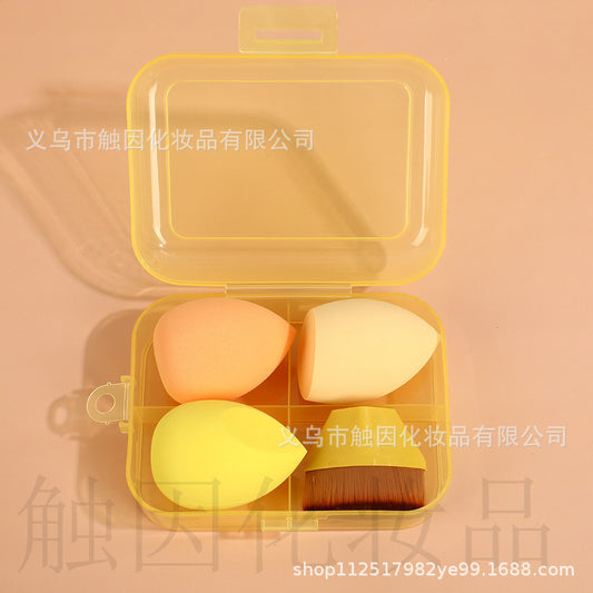 No. 55 Foundation Brush with Beauty Blender, Water Drop, Gourd, and Mushroom Head Makeup Sponge Set, Angled Powder Puff, Dry and Wet Use, Wholesale - image 2
