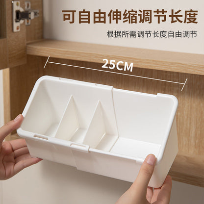 Retractable Mirror Cabinet Storage Box Multifunctional Eyebrow Pencil Cosmetics Storage Box Adjustable Desktop Compartment Organizer - image 1