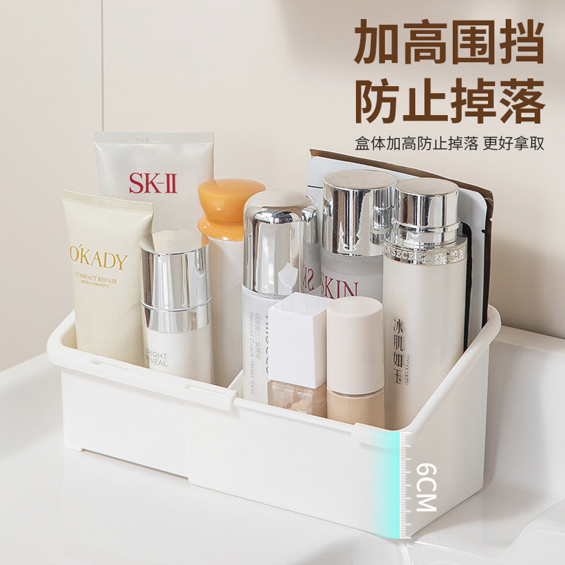 Retractable Mirror Cabinet Storage Box Multifunctional Eyebrow Pencil Cosmetics Storage Box Adjustable Desktop Compartment Organizer - image 2