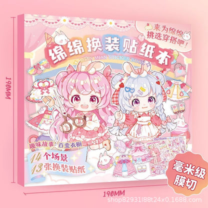 New Xinmo Girl Dress-Up Game Sticker Book, Energetic Princess Makeup Stickers for Little Girls to Play with - image 4