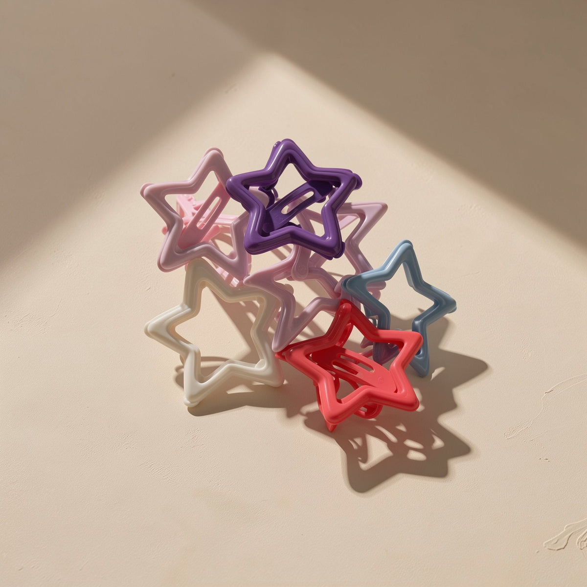 Metal hair clip with a five-pointed star shape - view 4