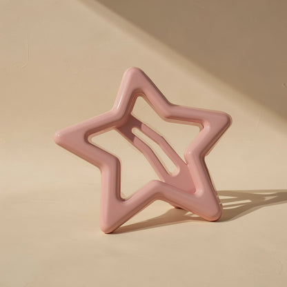 Metal hair clip with a five-pointed star shape - view 5