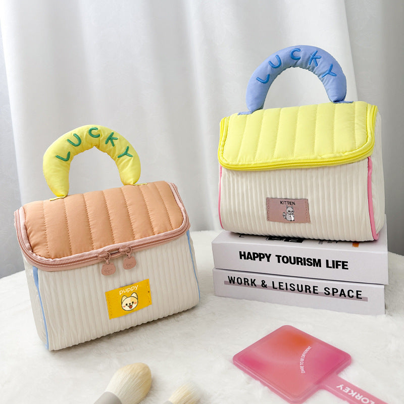 Original Cute Cabin Cosmetic Bag for Girls, Large-Capacity Skin Care Product Cosmetics Bag, Portable Satchel Travel Toiletry Bag - image 4