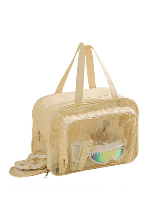 Waterproof Transparent Cosmetic Bag Large Capacity Dry and Wet Separation Travel Storage Bag Portable Toiletry Bag - image 1