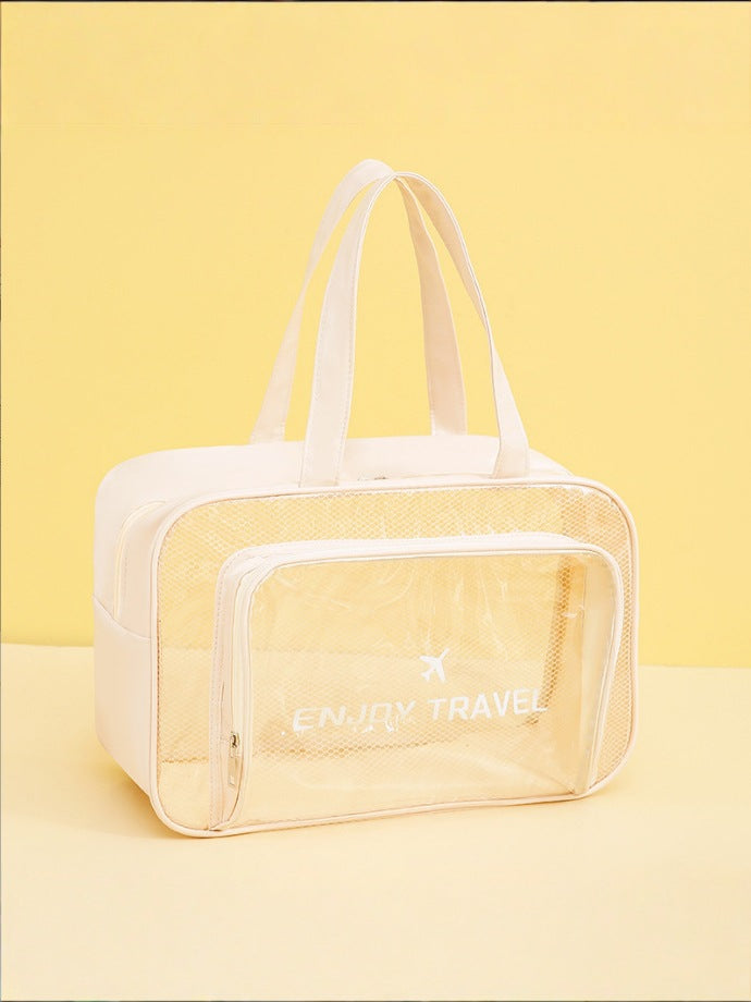 Waterproof Transparent Cosmetic Bag Large Capacity Dry and Wet Separation Travel Storage Bag Portable Toiletry Bag - image 2
