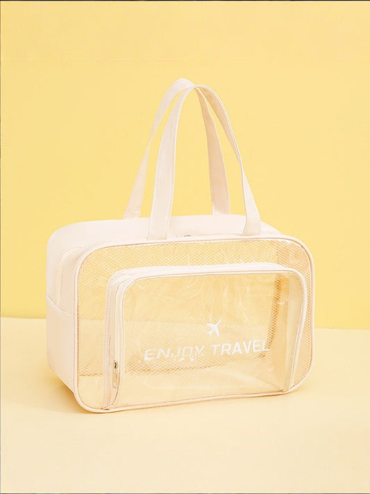 Waterproof Transparent Cosmetic Bag Large Capacity Dry and Wet Separation Travel Storage Bag Portable Toiletry Bag - image 2