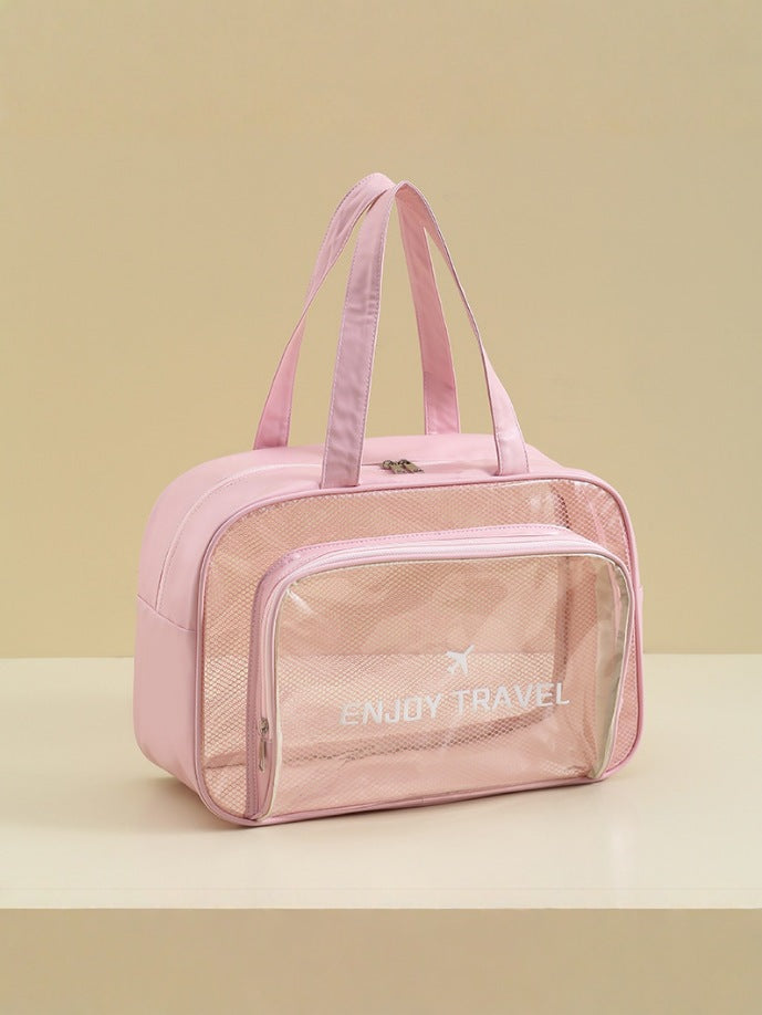 Waterproof Transparent Cosmetic Bag Large Capacity Dry and Wet Separation Travel Storage Bag Portable Toiletry Bag - image 3