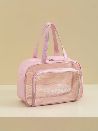 Waterproof Transparent Cosmetic Bag Large Capacity Dry and Wet Separation Travel Storage Bag Portable Toiletry Bag - image 3