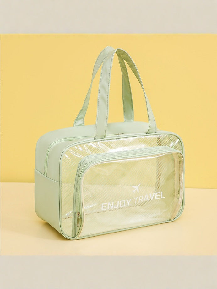 Waterproof Transparent Cosmetic Bag Large Capacity Dry and Wet Separation Travel Storage Bag Portable Toiletry Bag - image 4