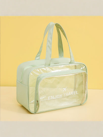 Waterproof Transparent Cosmetic Bag Large Capacity Dry and Wet Separation Travel Storage Bag Portable Toiletry Bag - image 4
