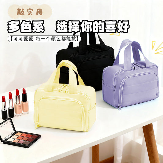 New Fashionable Double-Opening Cosmetic Bag with Large Capacity and Good Looks, Cosmetic Storage, Portable Travel Toiletry Bag - image 1