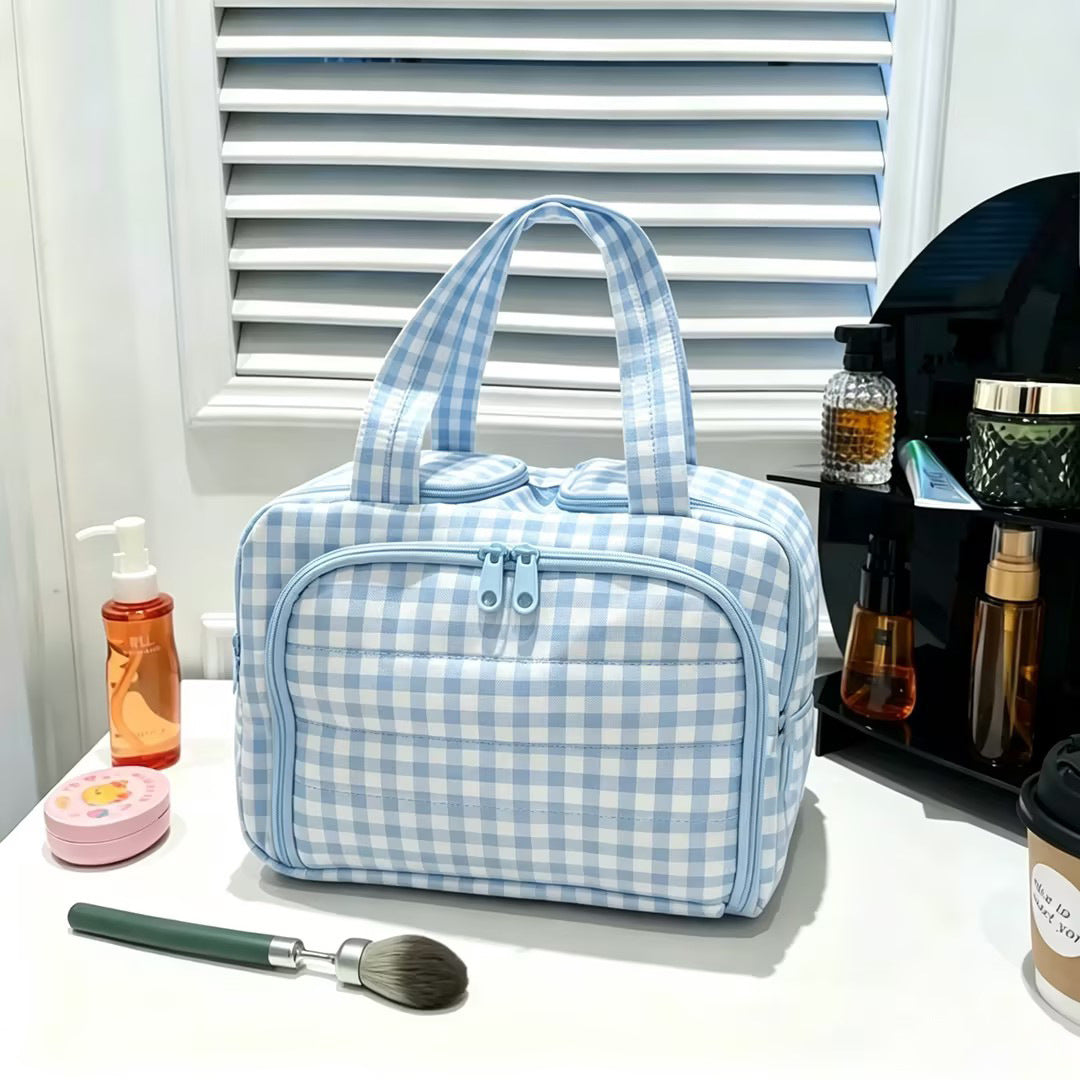 New Fashionable Double-Opening Cosmetic Bag with Large Capacity and Good Looks, Cosmetic Storage, Portable Travel Toiletry Bag - image 2