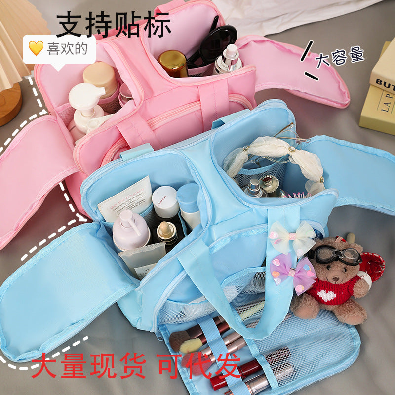 New Fashionable Double-Opening Cosmetic Bag with Large Capacity and Good Looks, Cosmetic Storage, Portable Travel Toiletry Bag - image 3