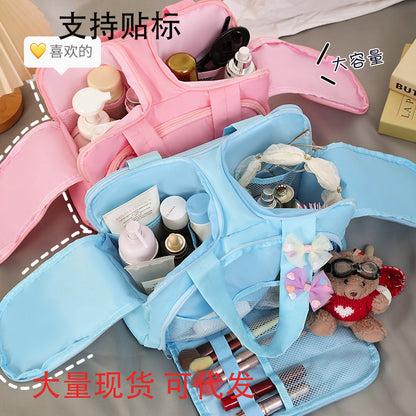New Fashionable Double-Opening Cosmetic Bag with Large Capacity and Good Looks, Cosmetic Storage, Portable Travel Toiletry Bag - image 3