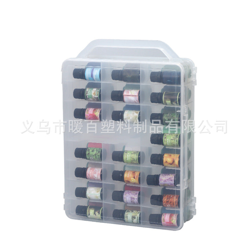 Double-Layer 46-Compartment Nail Polish Storage Box, Transparent Plastic Box, Truck Storage Box, Portable Manicure and Cosmetics Storage Box - image 1
