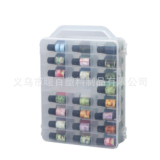 Double-Layer 46-Compartment Nail Polish Storage Box, Transparent Plastic Box, Truck Storage Box, Portable Manicure and Cosmetics Storage Box - image 1