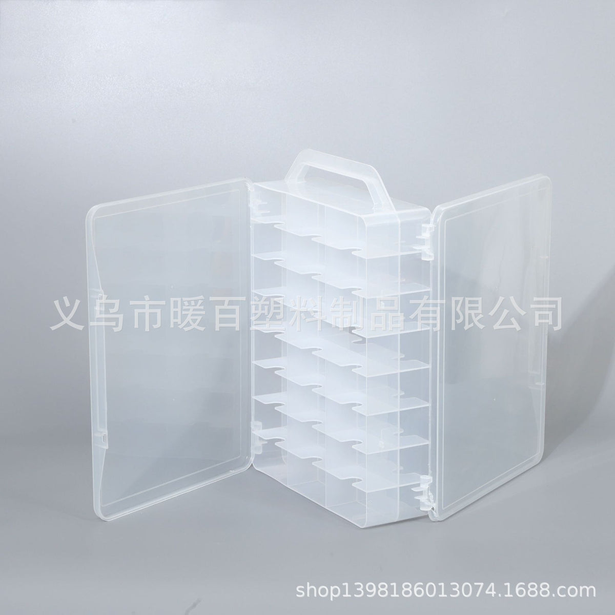 Double-Layer 46-Compartment Nail Polish Storage Box, Transparent Plastic Box, Truck Storage Box, Portable Manicure and Cosmetics Storage Box - image 2