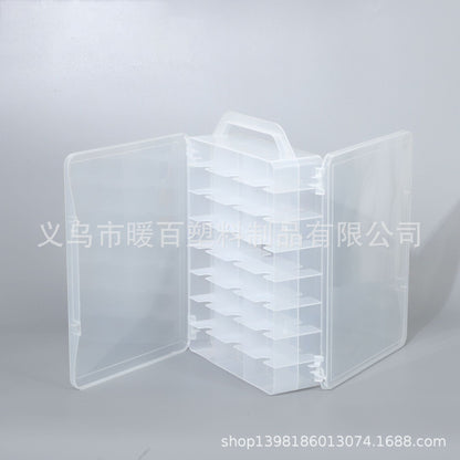 Double-Layer 46-Compartment Nail Polish Storage Box, Transparent Plastic Box, Truck Storage Box, Portable Manicure and Cosmetics Storage Box - image 2