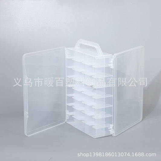 Double-Layer 46-Compartment Nail Polish Storage Box, Transparent Plastic Box, Truck Storage Box, Portable Manicure and Cosmetics Storage Box - image 2