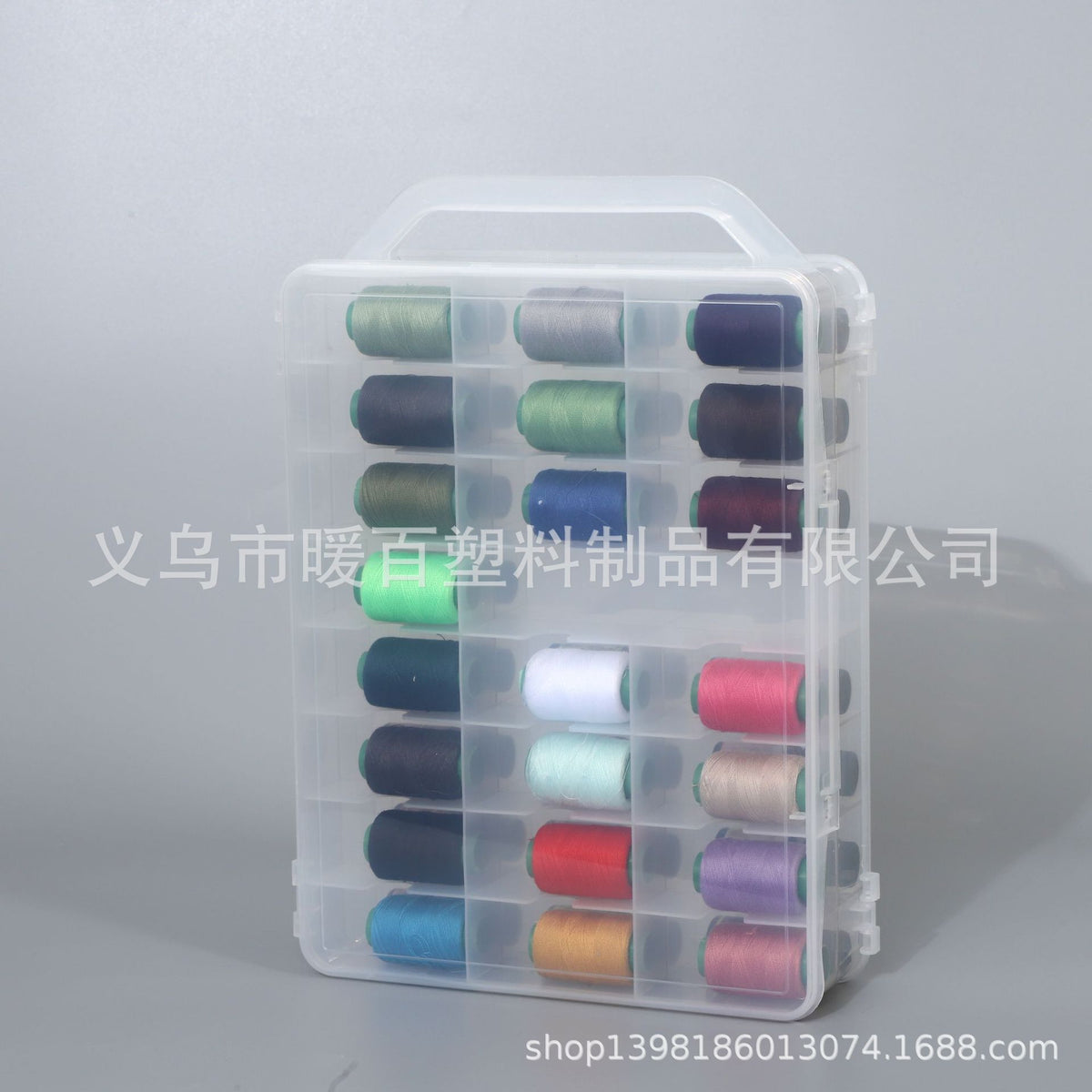 Double-Layer 46-Compartment Nail Polish Storage Box, Transparent Plastic Box, Truck Storage Box, Portable Manicure and Cosmetics Storage Box - image 3