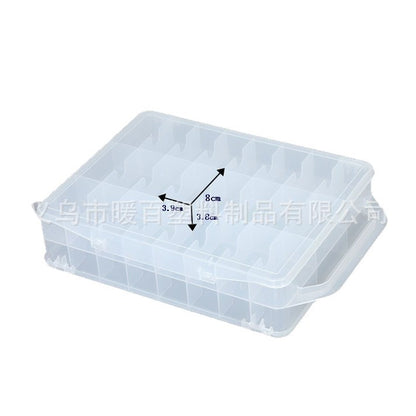 Double-Layer 46-Compartment Nail Polish Storage Box, Transparent Plastic Box, Truck Storage Box, Portable Manicure and Cosmetics Storage Box - image 5