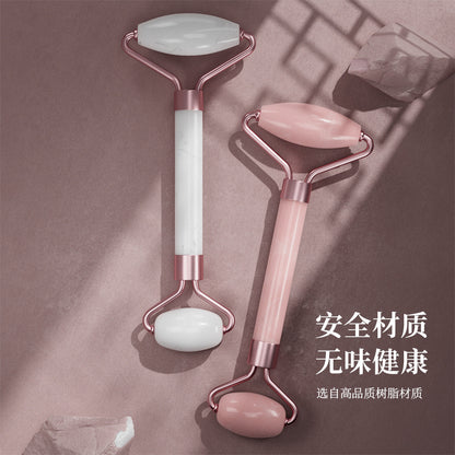 Rose Quartz Roller Massager Set Non-Jade Facial Roller Massager Facial Beauty Shaving Double-Headed Massage Stick - image 3