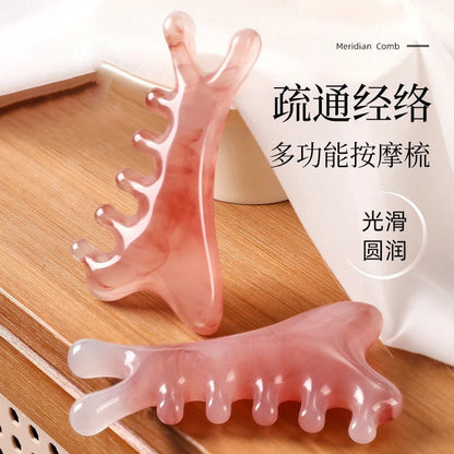 Resin Four-In-One Scraping Board Massage Comb Facial Massage Artifact Lifting Beauty Health Massager Meridian Brush - image 3