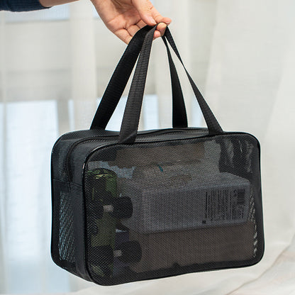 Mesh Bath Bag Large Capacity Portable Drain Cosmetic Bag Fitness Bag Pocket Bath Bag Hollow Toiletry Bag Factory Wholesale - image 1