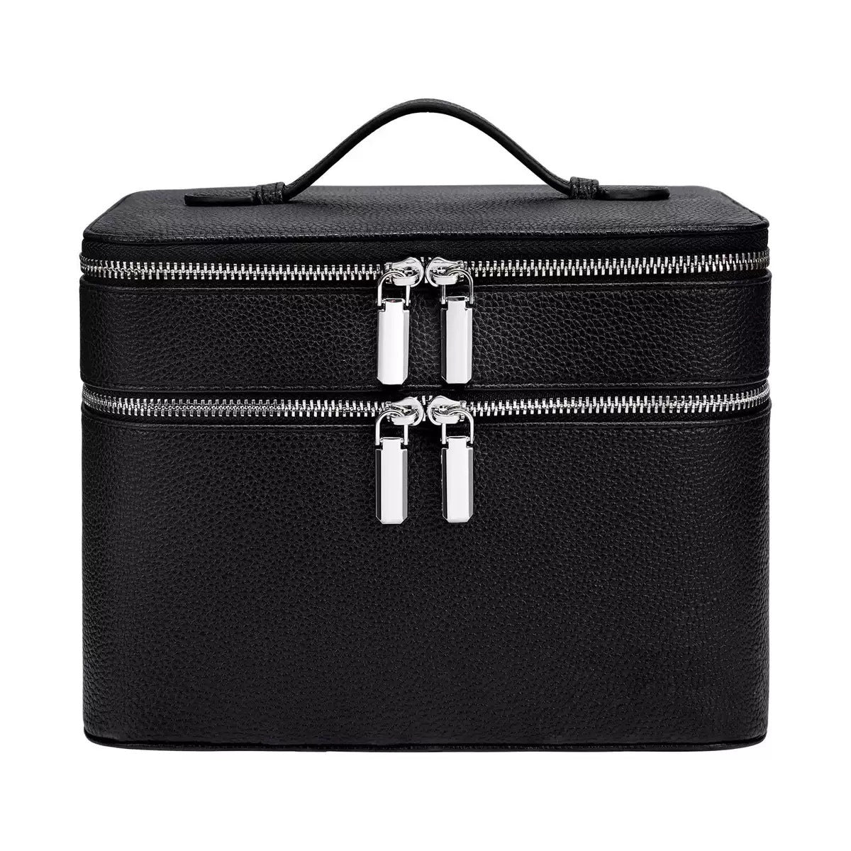 New Double-layer Large-capacity PU Portable Makeup Bag