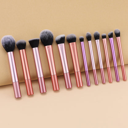 12 Long Tube Makeup Brush Set Professional Makeup Brush Full Set Loose Powder Brush Eye Shadow Brush Source Factory Ready Stock - image 1