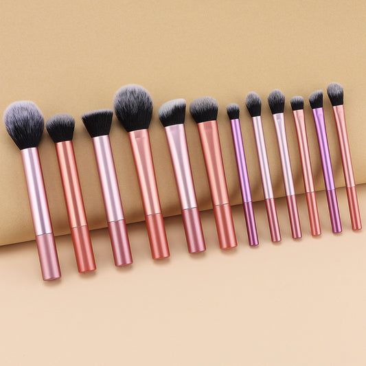 12 Long Tube Makeup Brush Set Professional Makeup Brush Full Set Loose Powder Brush Eye Shadow Brush Source Factory Ready Stock - image 1