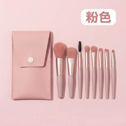 Cross-Border Popular Makeup Brush Set of 8 Pieces for Beginners, Morandi Color Eyeshadow Detail Brush and Highlight Brush Set - image 4