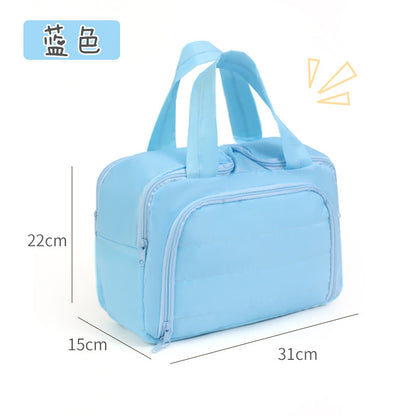 New Fashionable Double-Opening Cosmetic Bag, Large-Capacity Fluffy Cosmetic Storage Bag, Portable Travel Toiletry Bag - image 5