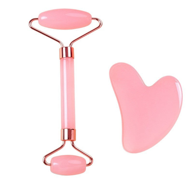 Resin Double-Headed Roller Massager, Non-Jade, Traditional Chinese Medicine Facial Beauty Lifting Heart-Shaped Scraping Massage Board Set - image 5