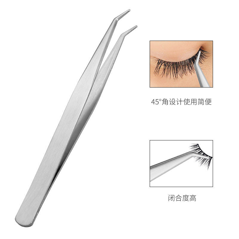 Factory Direct Supply False Eyelash Tweezers Auxiliary Short Mouth Eyebrow Clip Eyelash Assistant Beauty Tool Stainless Steel Tweezers - image 1
