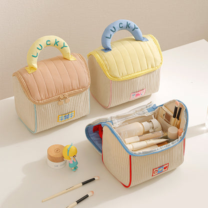 Cute Cabin Cosmetic Bag for Girls, Large-Capacity Skin Care Product Storage Bag, Portable Portable Travel Toiletry Bag, Cross-Border - image 2