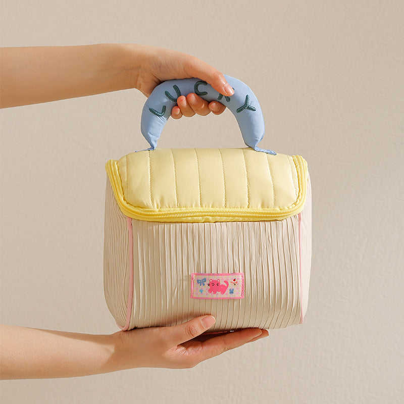 Cute Cabin Cosmetic Bag for Girls, Large-Capacity Skin Care Product Storage Bag, Portable Portable Travel Toiletry Bag, Cross-Border - image 4