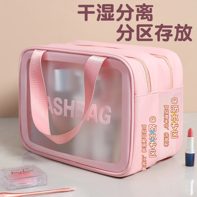 Wet and Dry Separation Toiletry Bag, Portable Large-Capacity Waterproof Swimming and Bathing Storage Bag, Business Trip Portable Cosmetic Bag - image 3