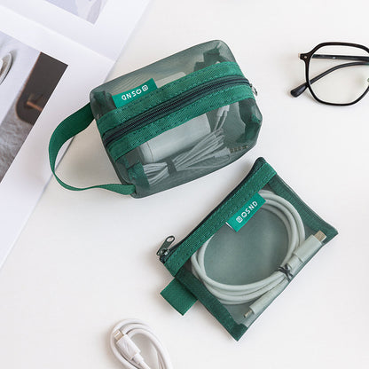 Mesh Zipper Storage Bag, Travel Portable Coin Bag, Data Cable, Earphones, Mobile Phone Accessories, Digital Bag, Cosmetic Bag - image 4