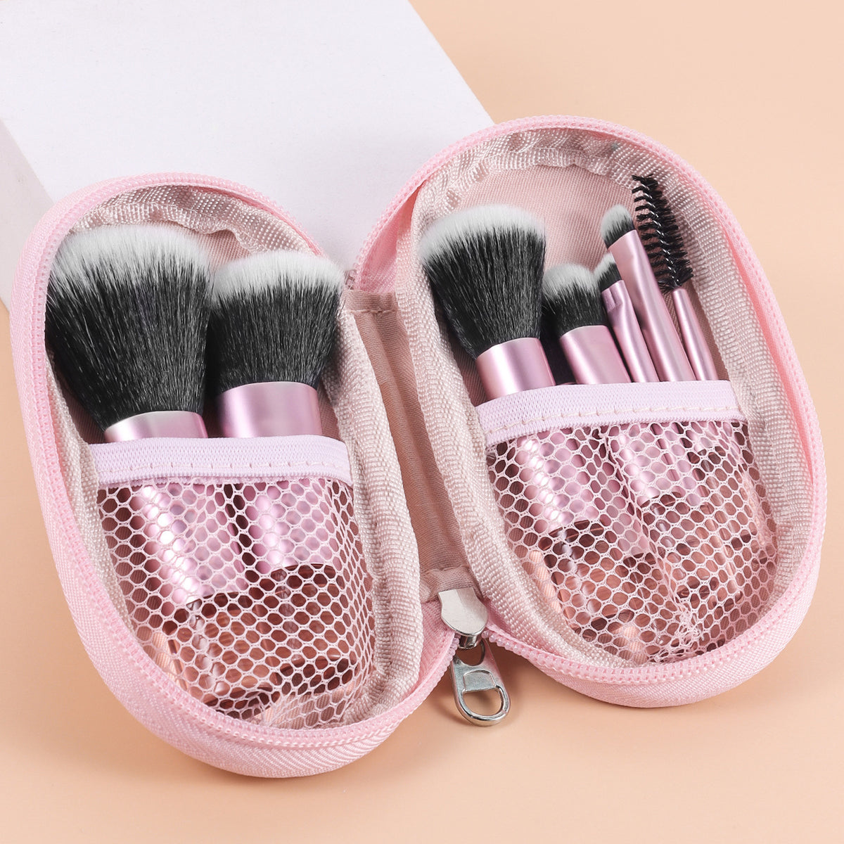 Cross-Border Popular 10 Mini Cosmetic Makeup Brushes with Brush Bag, Nose Shadow Brush, Full Set of Foundation Blush Brush, Eye Shadow Brush - image 2