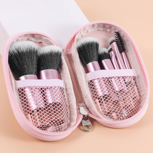 Cross-Border Popular 10 Mini Cosmetic Makeup Brushes with Brush Bag, Nose Shadow Brush, Full Set of Foundation Blush Brush, Eye Shadow Brush - image 2