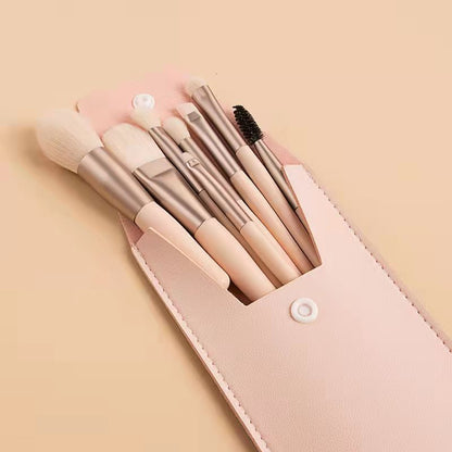8 Mini Makeup Brush Sets in Stock Morandi Portable Macaron Makeup Brush Eye Shadow Brush Soft Bristles - image 2