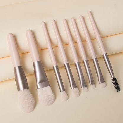 8 Mini Makeup Brush Sets in Stock Morandi Portable Macaron Makeup Brush Eye Shadow Brush Soft Bristles - image 3
