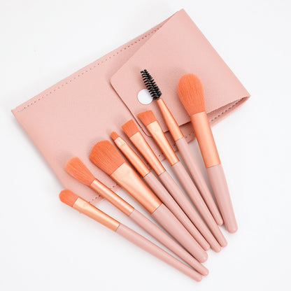 8 Mini Makeup Brush Sets in Stock Morandi Portable Macaron Makeup Brush Eye Shadow Brush Soft Bristles - image 4