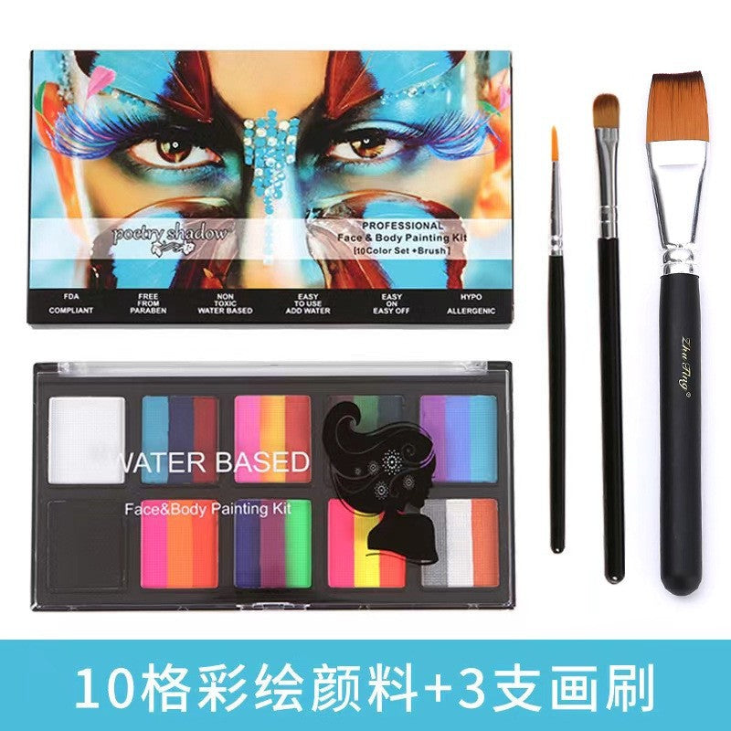 Halloween Painted 10-Color Theatrical Oil Paint Body Oil Paint Face Paint Water-Based Face Paint World Cup New Style - image 1