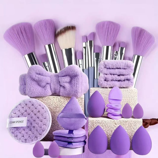 Popular Cross-Border Beauty Sponge Makeup Brush Set, 33-Piece Complete Makeup Tools, Sponge and Powder Puff Set by Shein - image 2