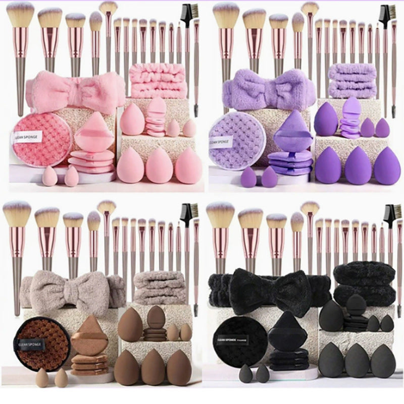 Premium 40-Piece Tool Set with Travel Makeup Bag, Complete Set of Makeup Sponges, Makeup Brushes, and Powder Puffs, Wholesale Boxed Set - image 5